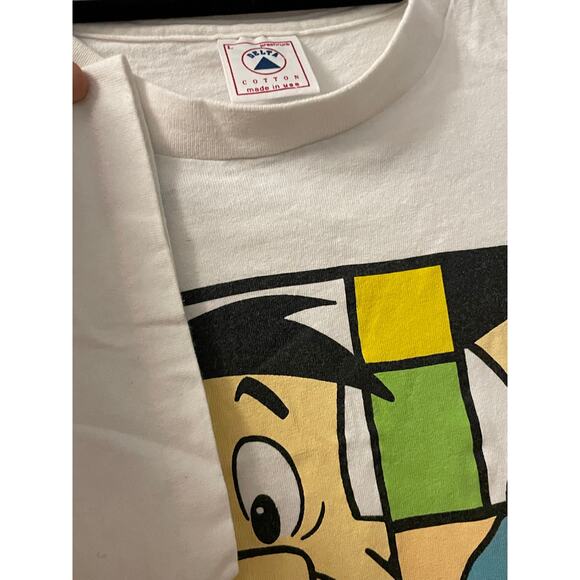 Vintage 90s Fred Flintstone 1994 Cartoon Single Stitch Shirt Adult Large - Picture 3 of 4